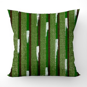 Abstract design cushion, vibrant green cushion, brown cushion, artists print,(double sided) 43x43cm cushion covers