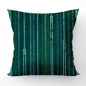 Striped green cushion covers, abstract art print designer cushion covers, luxury cushion design, (double sided) 43x43cm cushion covers