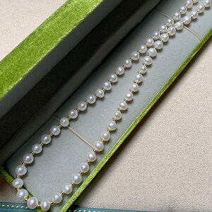 Adjustable pearl choker,freshwater pearl necklace,white pearl necklace