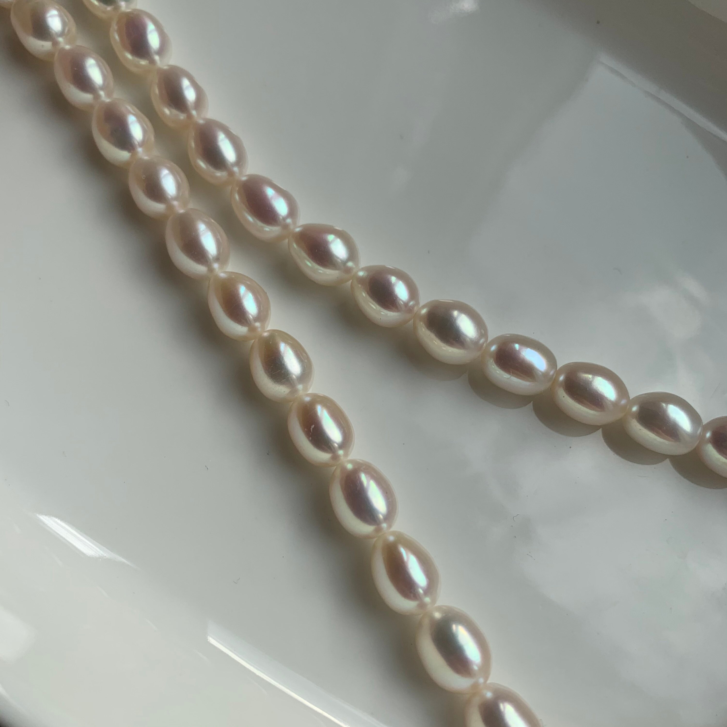 White freshwater pearl necklace natural pearl necklace 78mm Etsy