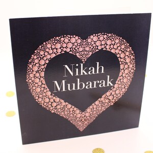 x6 pacote múltiplo Nikah Rose Gold Glitter impresso cartão de felicitações com coração