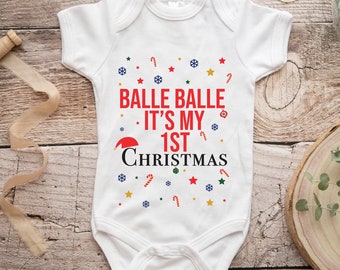 Balle Balle It's My 1st Christmas! Babygrow