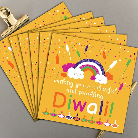 Gifts And More Gifts Diwali Cards 6 Pack With Glitter Finish - Diwali Wishes - View #6