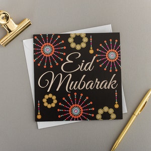 Cartões / fogos de artifício Eid Mubarak