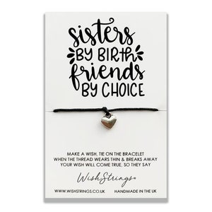 Sisters by Birth | Silver Charm WishString