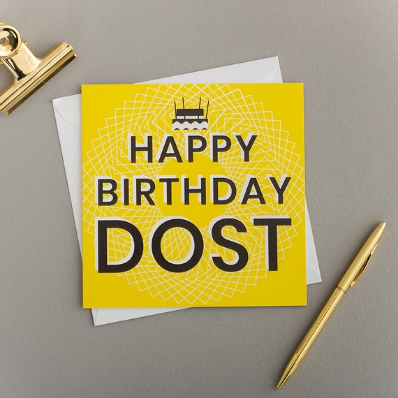 Happy Birthday Dost Friend Desi Card - Etsy