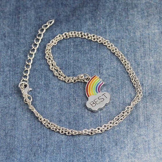 Rainbow best friend necklace sale