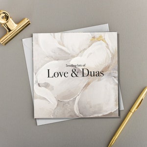Com Amor e Duas (orações) Cartão Floral Creme Pintado