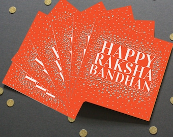 x6 Multipack | Raksha Bandhan Card | Diamonte Effect Printed