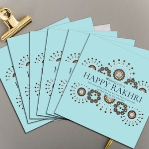 x6 Multipack Happy Rakhri Blue Fireworks Greeting Card Pack