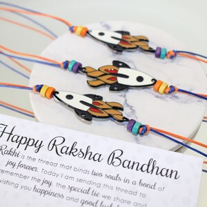 Super Rocket Flying Rakhi | Presented on a luxury backing board with special words