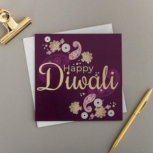 Diwali Grußkarte im Paisley-Muster