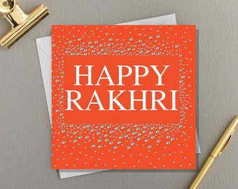 x6 Multipack | Carte heureuse de Rakhri | Effet Diamante Imprimé