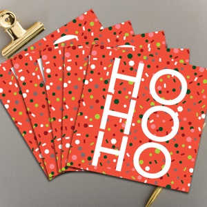 x6 multipack | Fun & Bright HO HO HO Kerstkaart |  Wordt verzonden op 01 december