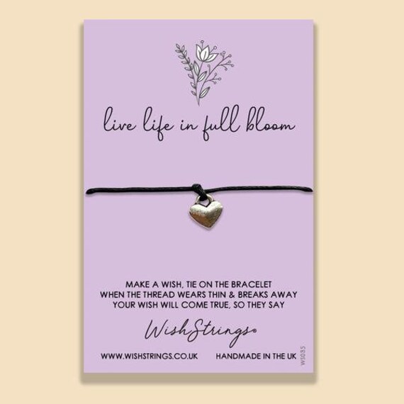 Live Life in Full Bloom Wish Bracelet: Tibetan Silver Charm