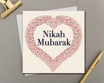 Nikah Mubarak Roségold Glitzer bedruckt Kranz