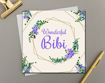 Wonderful Bibi | Bright Floral Hexagon Collection |  | Ideal for Birthdays and Mother's Day