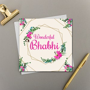 Wundervoller Bhabhi | Bright Floral Hexagon Kollektion |  | Ideal für Geburtstage und Muttertag