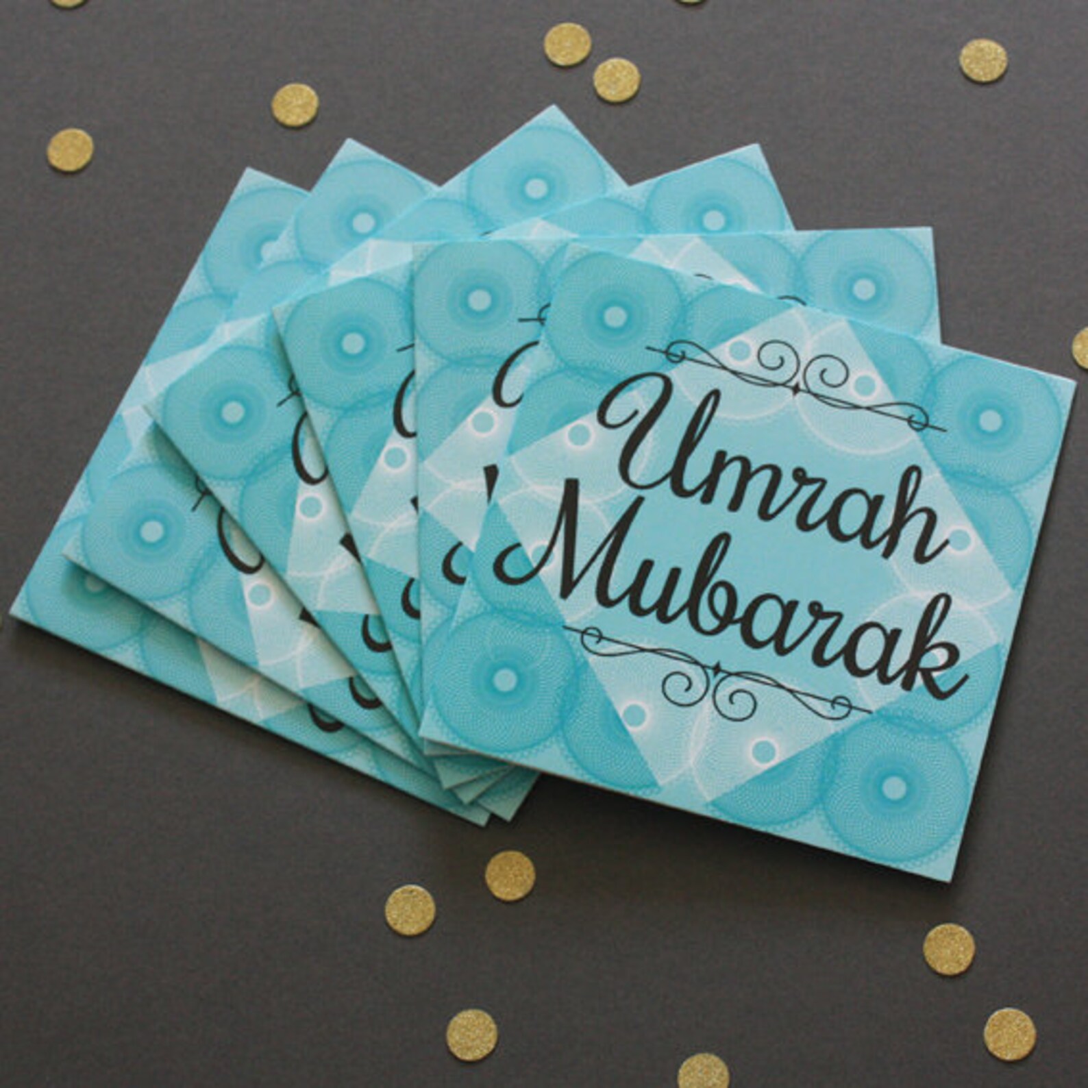 X6 Umrah Mubarak Cards Spirograph Pattern Etsy
