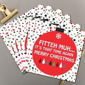x6 multipack Fitteh Muh Kerstbal Kerstkaart | Desi Humor | Wordt verzonden op 01 december