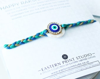 ロイヤル・イーヴィル・アイ・ラキ糸：贅沢なラクシャバンダンギフト