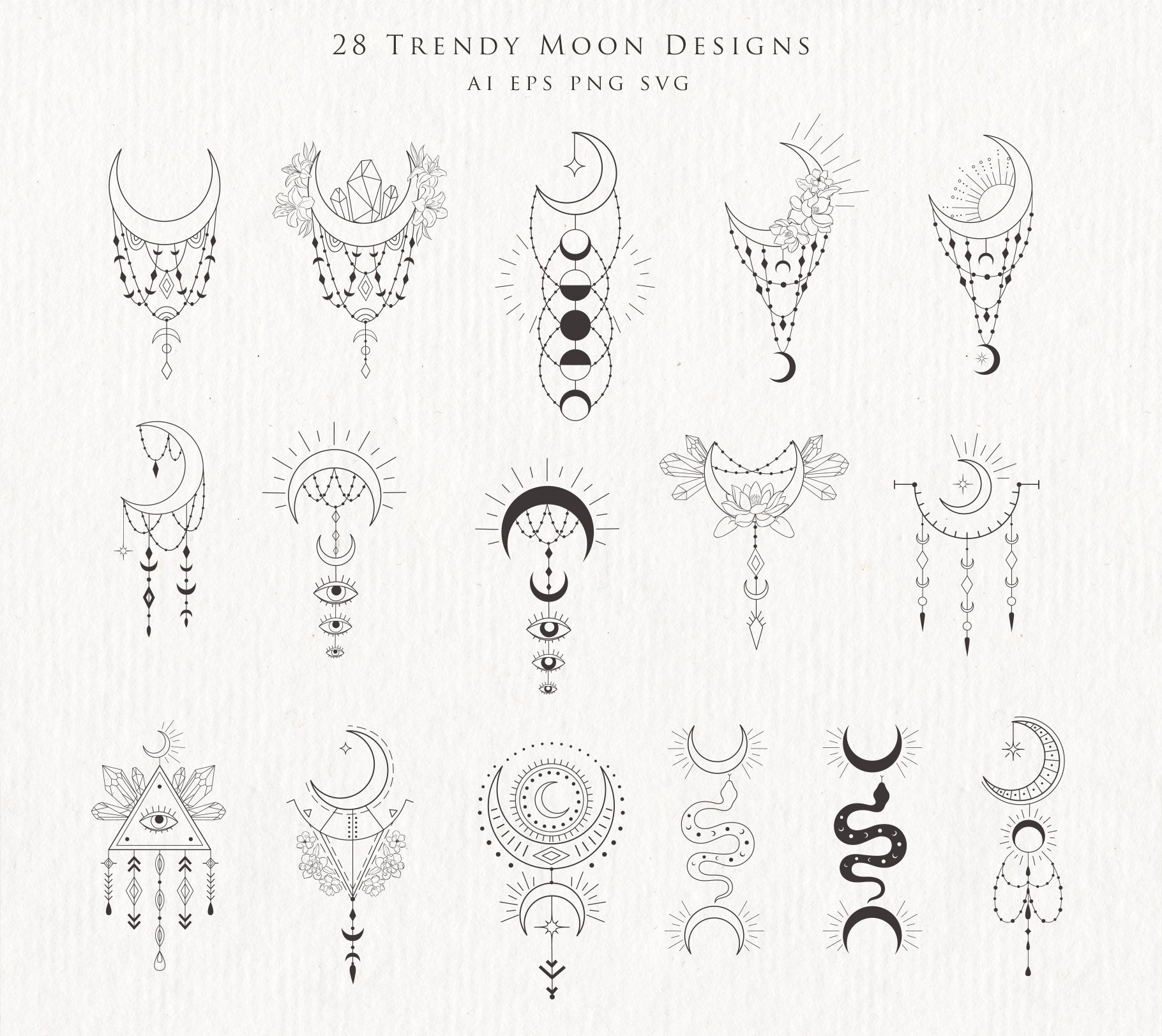 Crescent Moon Tattoo - Etsy