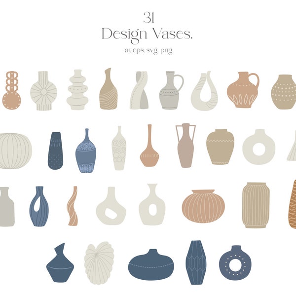 Vase, Clipart,Ceramics, Earthenware, Vessel, Jug, Utensil, Modern, Retro,Decoration, SVG, Png