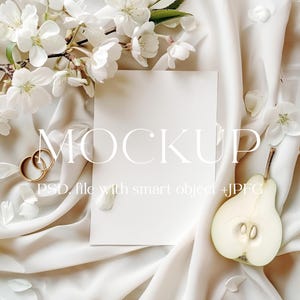 Convites de casamento Mockup, Minimalista Boho Convite Cartão Mock Up, PSD Smart Object, Moderno Cartão Mockup, Convite Mockup, Primavera, JPEG