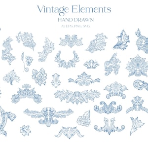 Bloemendecoratie, toile de jouy, chinoiserie, deco, paginadeco, ornament, gekruld, krul, logo, bruiloft, vintage, clipart, randen, png, SVG