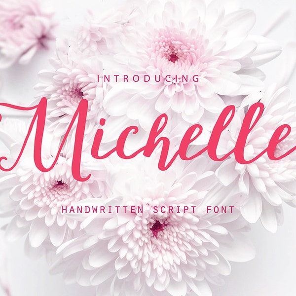 Michelle Font Digital Swirly Script Digital Swash Handwritten Calligraphy Wedding Typography Invitation Cricut Download Hand made