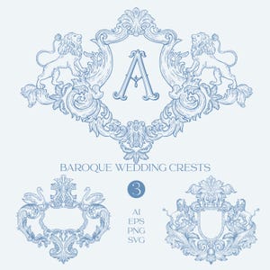 Trouwwapens, barok, Victoriaans, chinoiserielijst, toile de jouy-clipart, logo, bloemen, bruiloft, leeuw, zwaan vintage, clipart, rand png