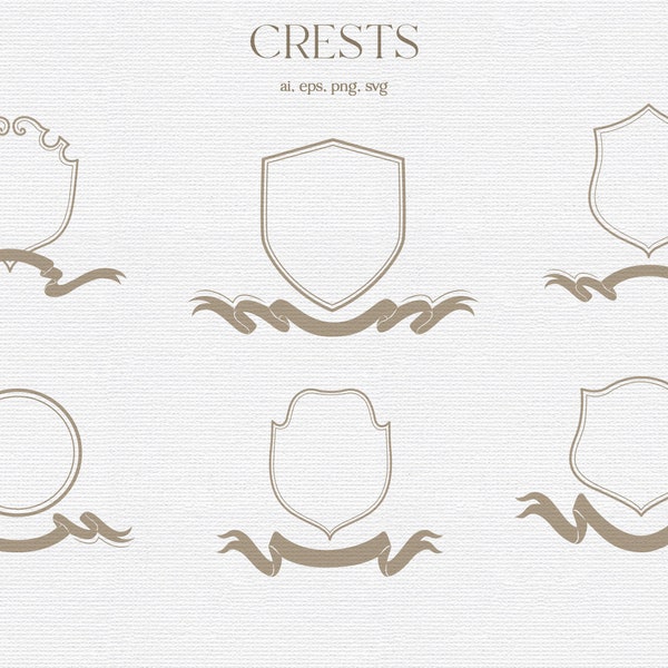 Wedding Crests, Frame, Logo, Ribbon, Wedding, Label, Vintage, Clipart, Borders, Deco, PNG, SVG