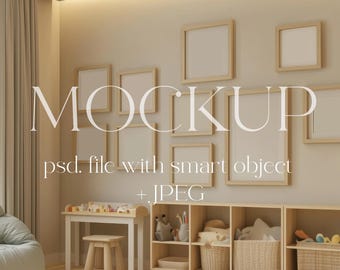 Nursery Wall Art Mockup, Children Frame Mockup, Gallery Wall Art, Baby Room Mockup, Nursery Mockup, Poster Mockup, Baby Frame Mockup, Kids,