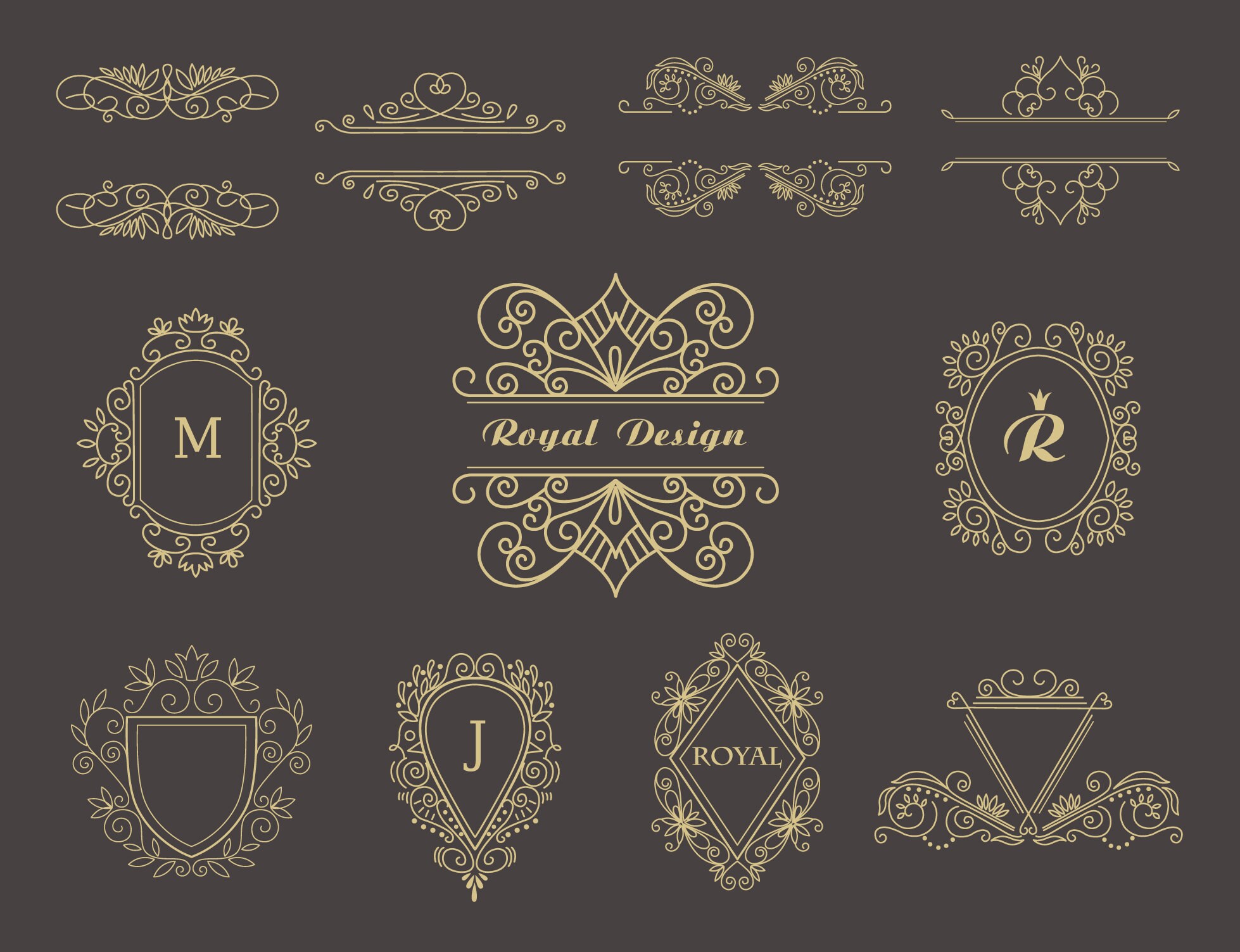 Vintage Rahmen Grenzen Clipart Monogramm Floral Hochzeit Etsy