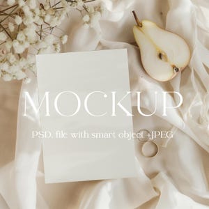 Mockup trouwkaarten, minimalistische boho-uitnodigingskaart mock-up, PSD Smart Object, modern kaartmodel, uitnodigingsmodel, lente, jpeg
