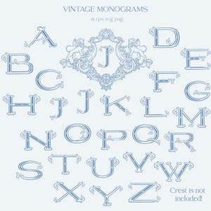 Monogram, Letters, Alphabet, Logo, Wedding, Victorian, Curly, Label, Vintage, Clipart, PNG, SVG