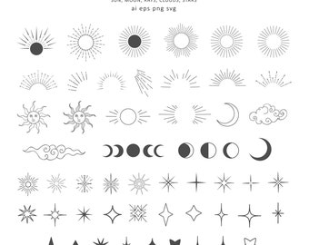 Sun Moon Face Tattoo PNG Transparent SVG Vector