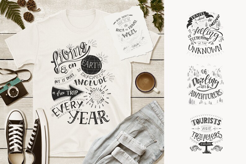 Download Clip Art Travel Attractions Clipart Architecture Hand Drawn Lettering Tourism Holiday Vacation Adventure T Shirt Print World Map Vintage Poster Svg Art Collectibles