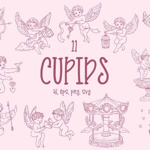 Niedlich, Amor, Cherub, Engel, Valentinstag Clipart, Hochzeitseinladung, wunderliche Gekritzel, Hand gezeichnet Gekritzel, Liebe, Romantisch, Pomance, Png