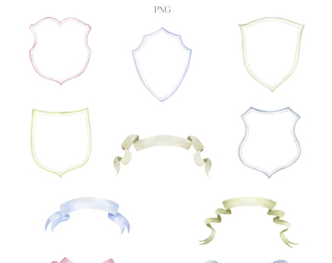 Hand Painted Crest Basic Shapes for Custom Design Crests and Heraldry ...