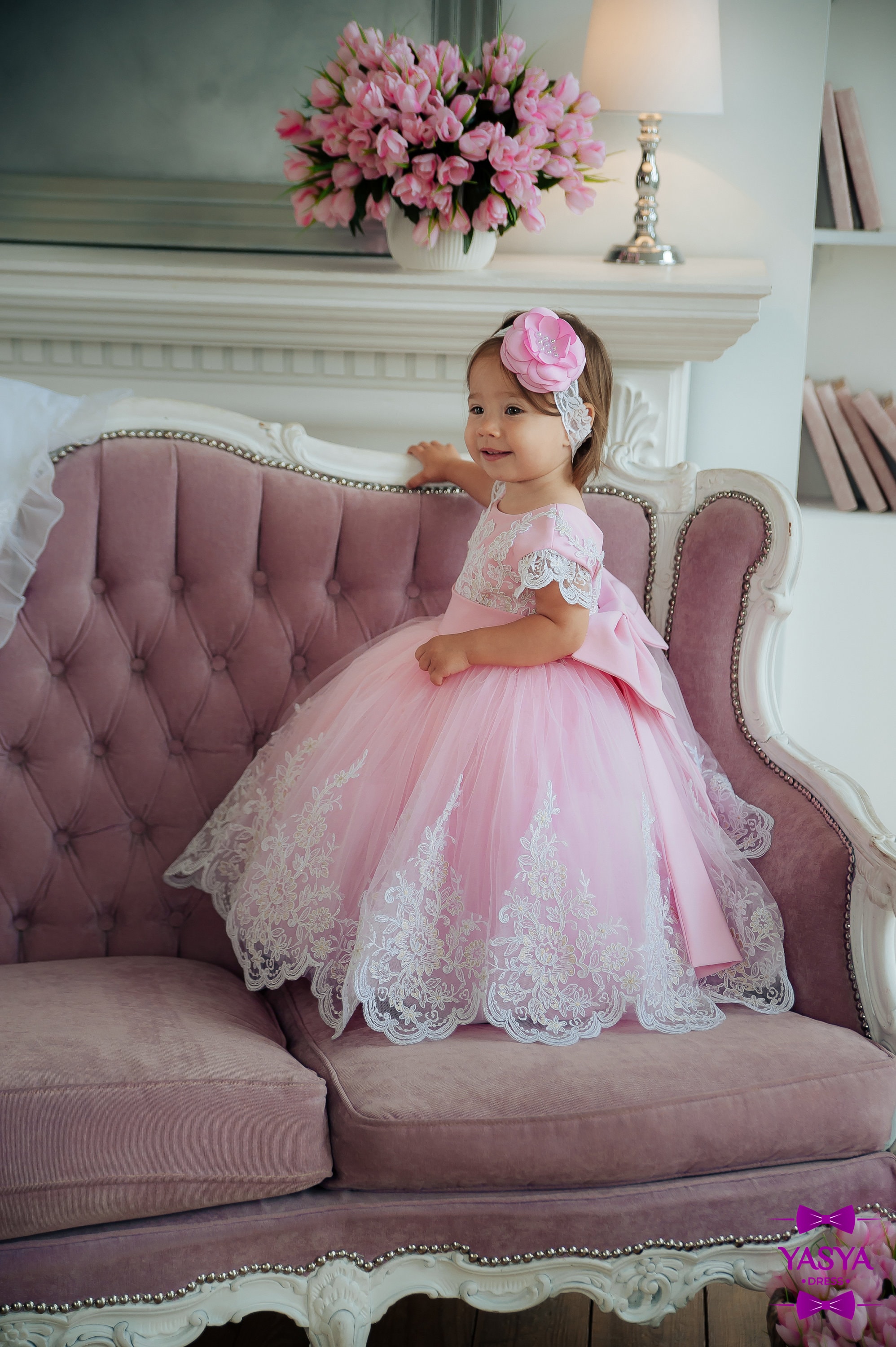 Beautiful Baby Girl First Birthday Dress Toddler Tulle Dress Etsy