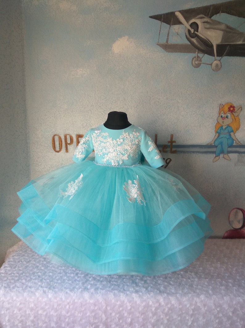 First Birthday Dress Light Blue Dress for Baby Girls Toddler Etsy