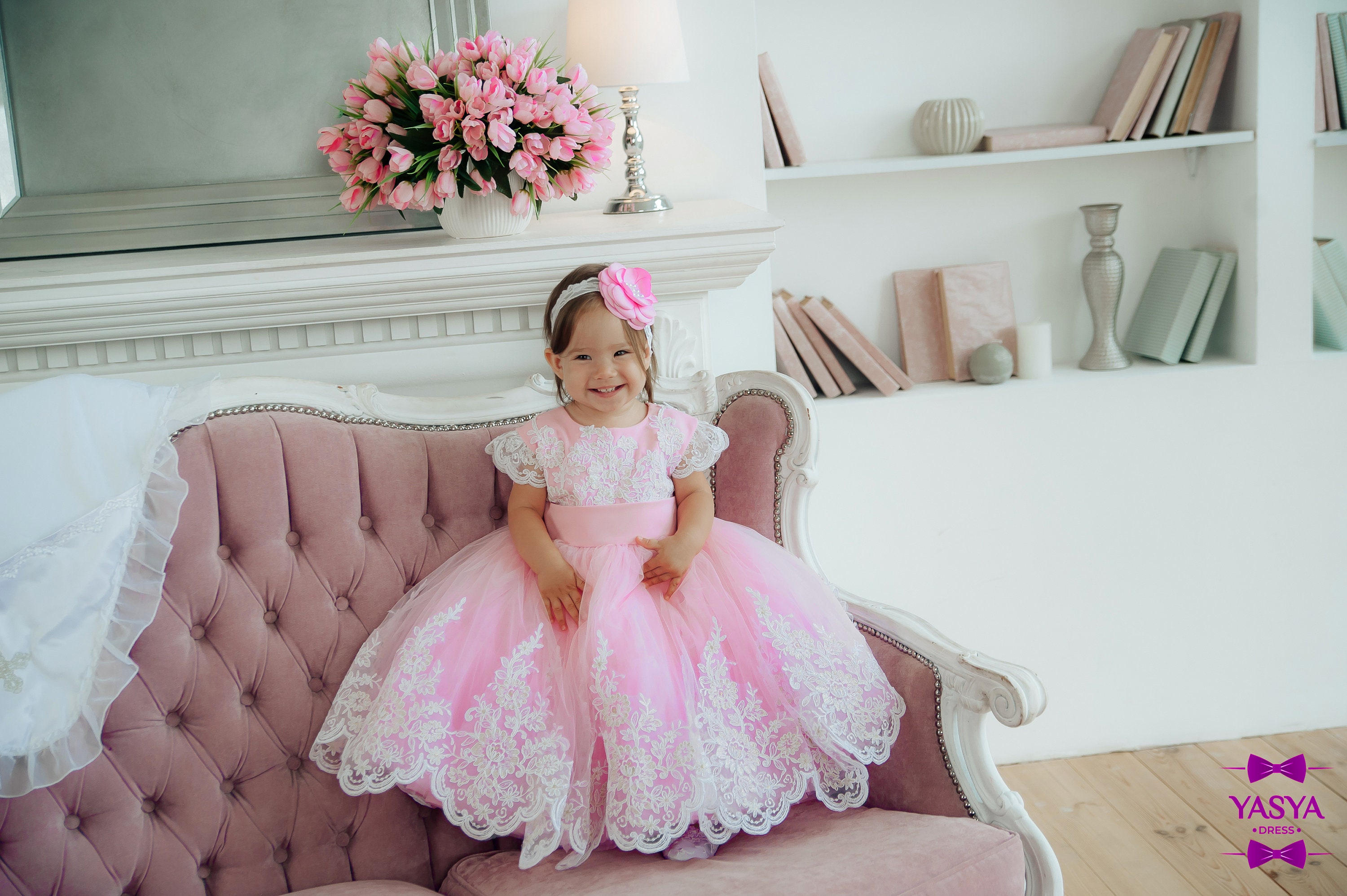 Beautiful Baby Girl First Birthday Dress Toddler Tulle Dress Etsy