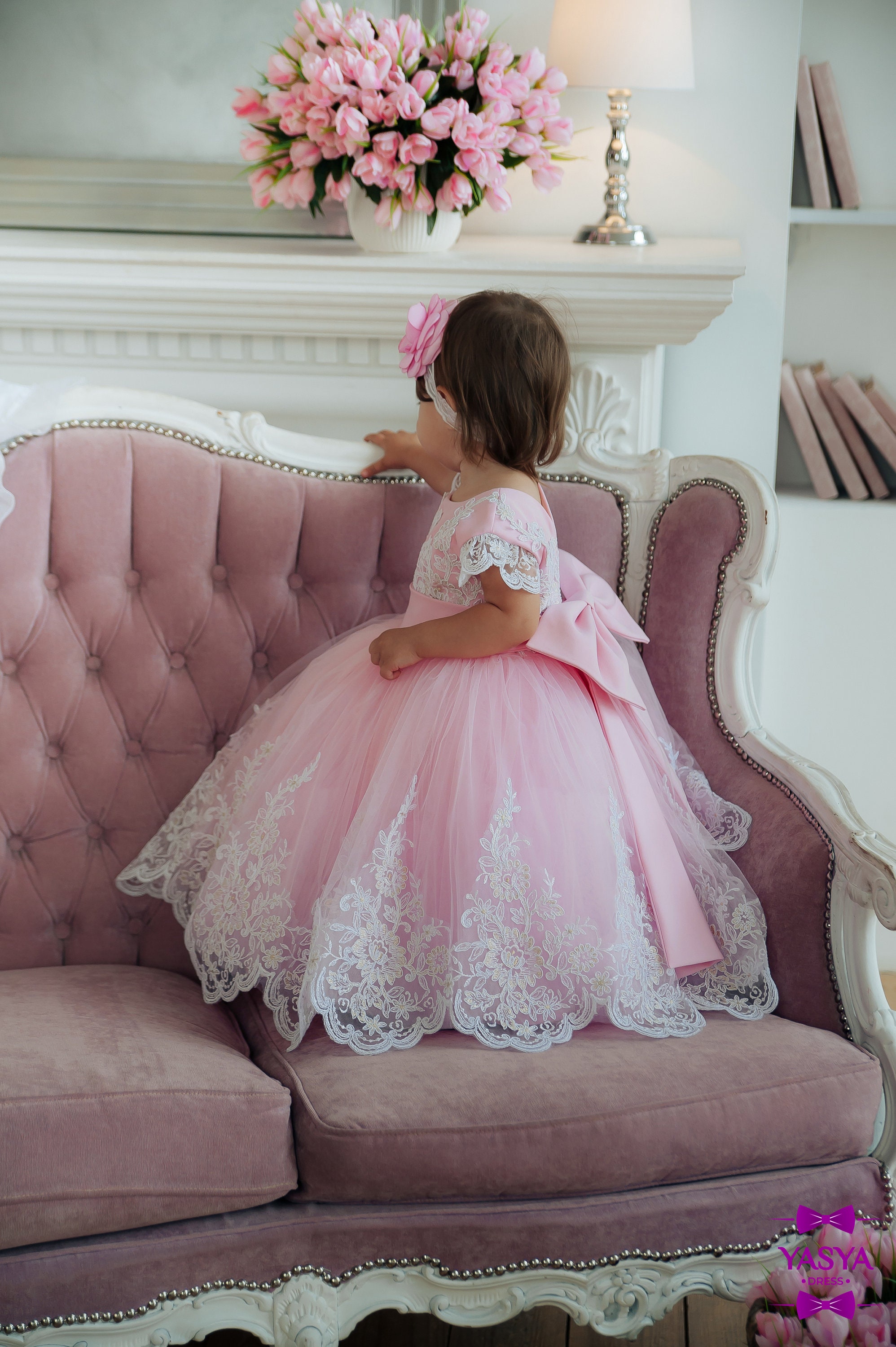 Beautiful Baby Girl First Birthday Dress Toddler Tulle Dress Etsy