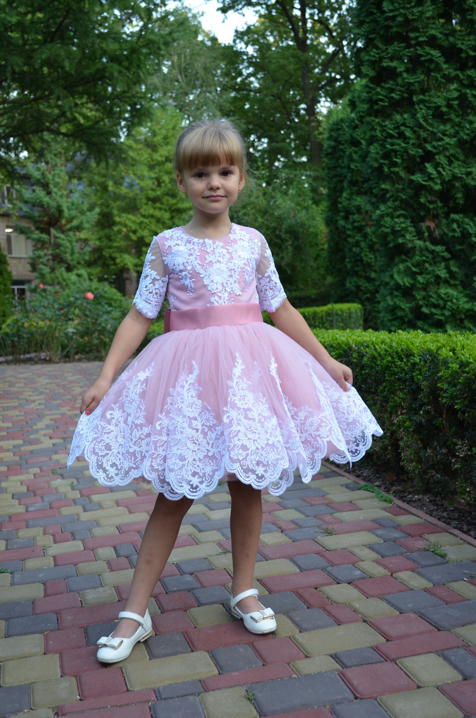 Pink Flower Girl Dress for Birthdaytoddler Flower Girl Dress Etsy