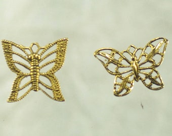 2 pcs Brass Filigree Flower 42mm Handmade Findings f142