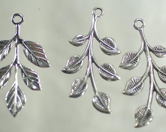 Estampados para colgantes de hoja de plata: Suministro de joyería de hoja de latón, 4-6 piezas