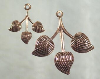 Vintage Kupfer Herzblatt Stanzteile: Kupferblatt Schmuck Versorgung, 2-8tlg