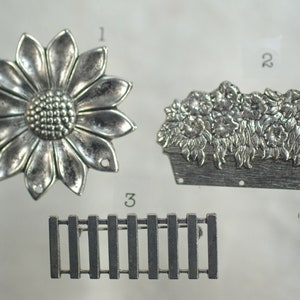 Silber Sonnenblume Garten Box Pins, Sonnenblume Pin für Collage, Gold Silber Flower Box Pin Geschenk unter 5, DIY Freund Geburtstagsgeschenk, 1-2tlg