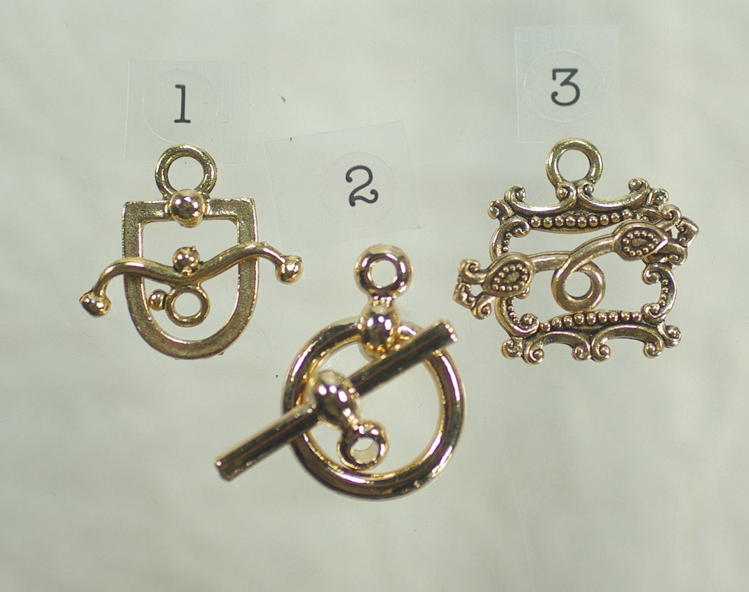 Antique Gold Toggle Closures, Victorian Gold Beaded Clasp, Gold U Shape ...